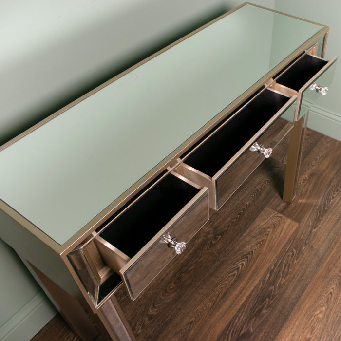 Kendra Mirrored Console 3 Drawer