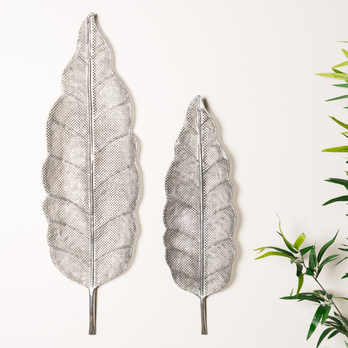 Algarve S/2 Wall Leaf Silver 93/70cm