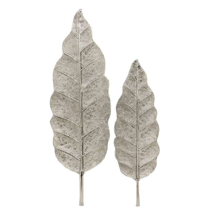 Algarve S/2 Wall Leaf Silver 93/70cm