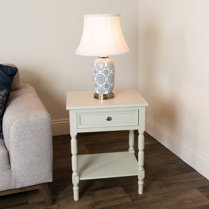 Lincoln 1 Drw Accent Table Subtle Grey