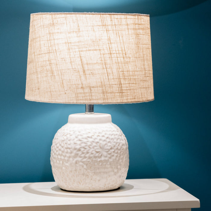 Hazel Bedside Lamp Cream 38cm