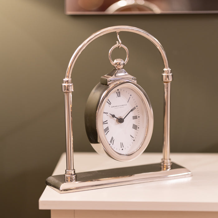 Edward And Florence Hanging Clock Chrome