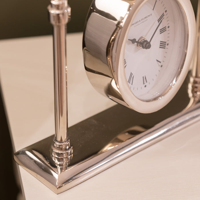 Edward And Florence Hanging Clock Chrome