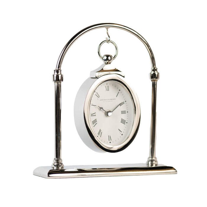 Edward And Florence Hanging Clock Chrome