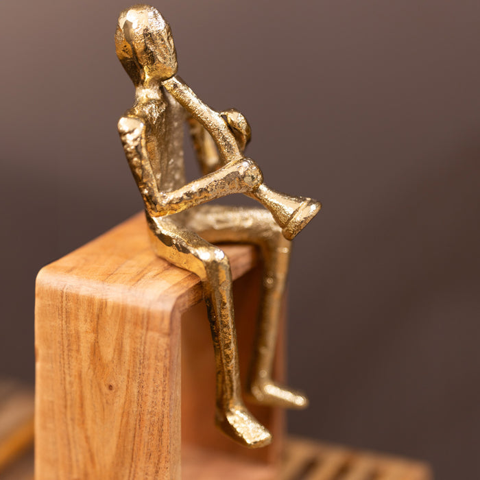 Sitting Musician Trumpet Gold