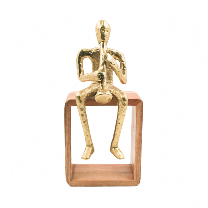 Sitting Musician Trumpet Gold