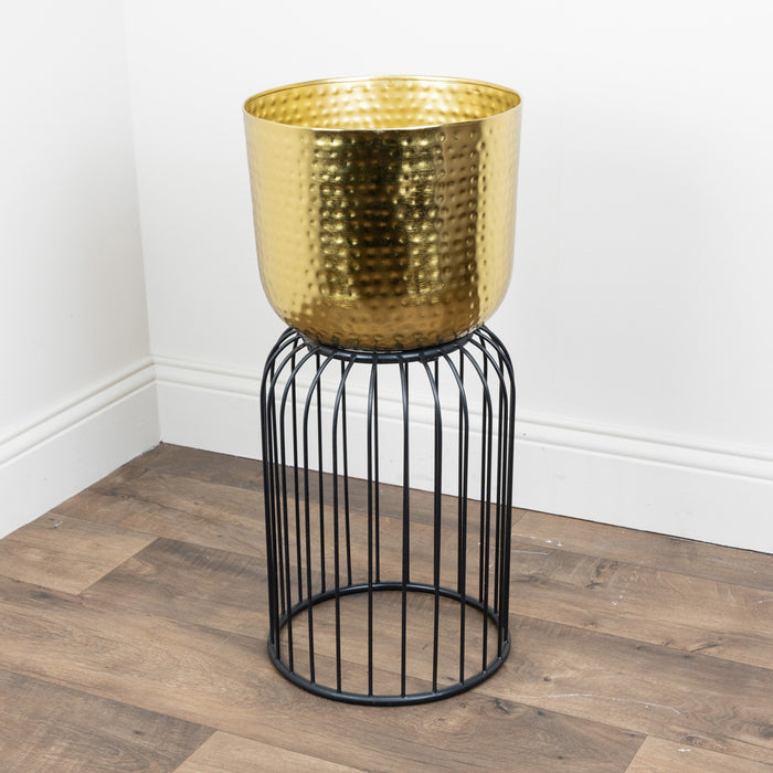 Nisha Planter Gold/black Medium