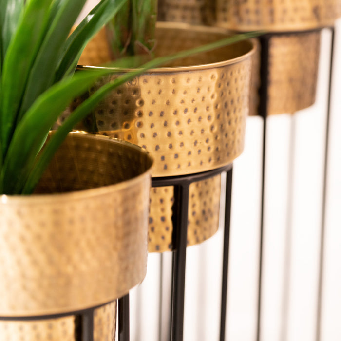 Salina S/3 Planters Brass Antique/black