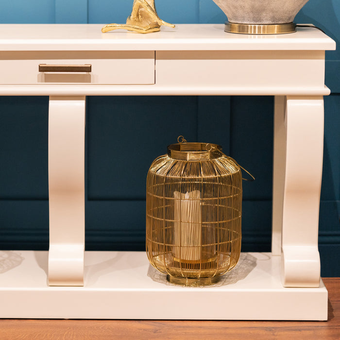 Scroll Ivory Sideboard Table W/drawer