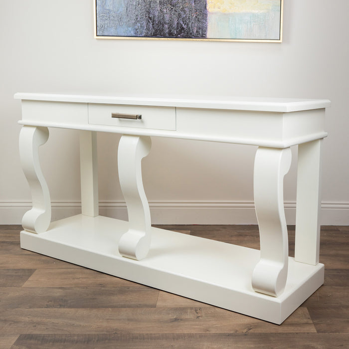 Scroll Ivory Sideboard Table W/drawer