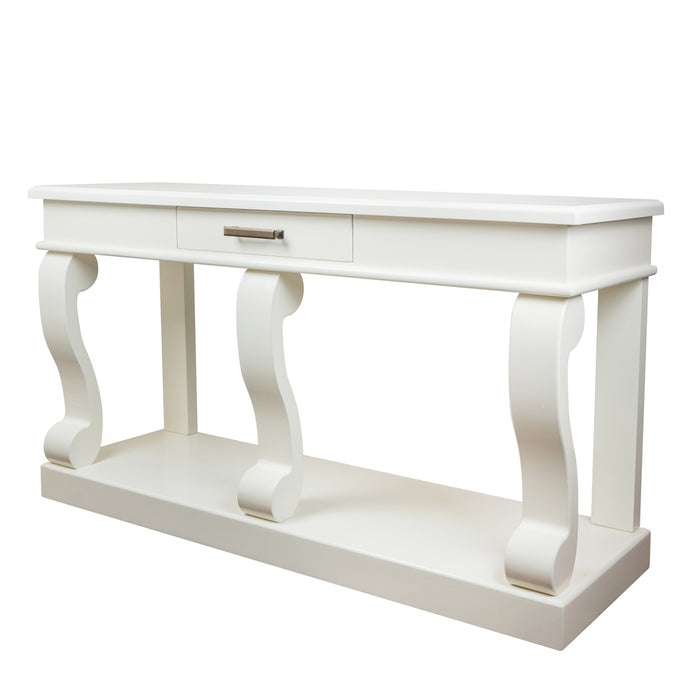 Scroll Ivory Sideboard Table W/drawer