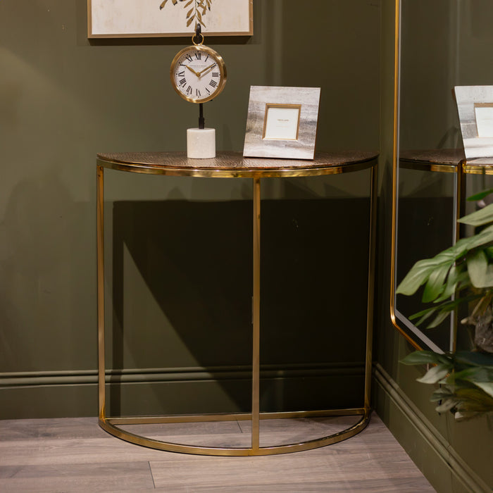 Anika Half Rnd Console Table Gold