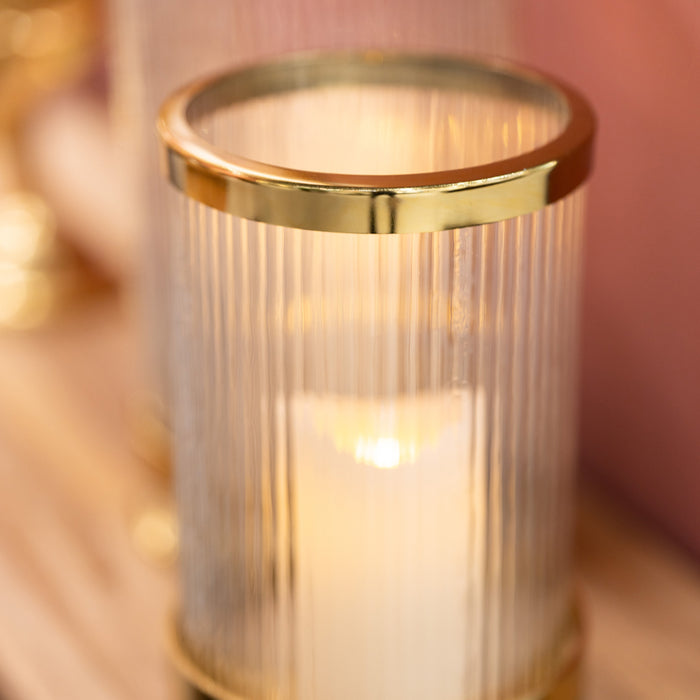 Veda Hurricane Candle Holder Gold 26cm