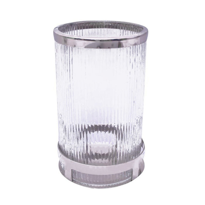 Veda Hurricane Candle Holder Chrome 30cm