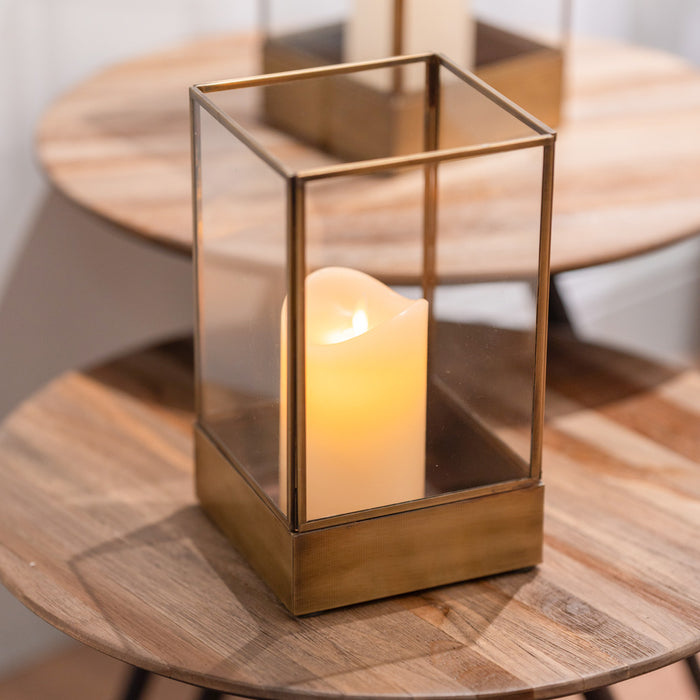 Esha Lantern Slim Antique Brass 40cm