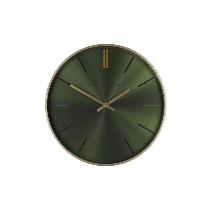 Baker And Brown Metallic Clock Green 30cm