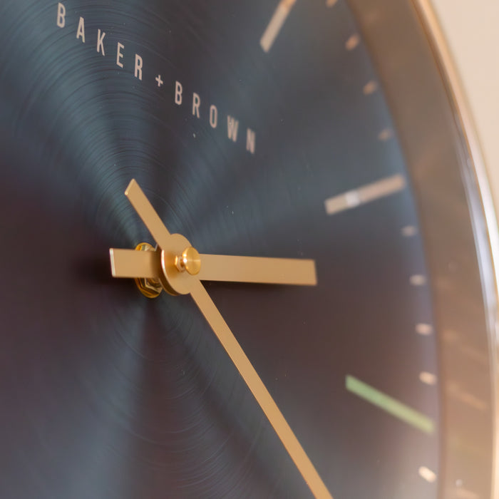 Baker And Brown Metallic Clock Blue 30cm