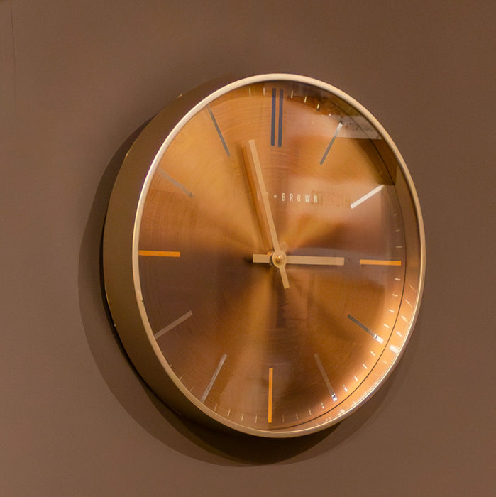 Baker And Brown Metallic Clock Gold 30cm