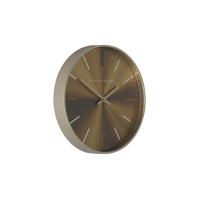 Baker And Brown Metallic Clock Gold 30cm