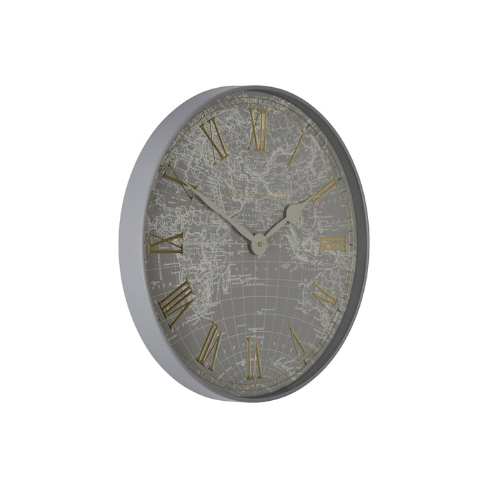 Baker And Brown Atlas Clock Grey 50cm