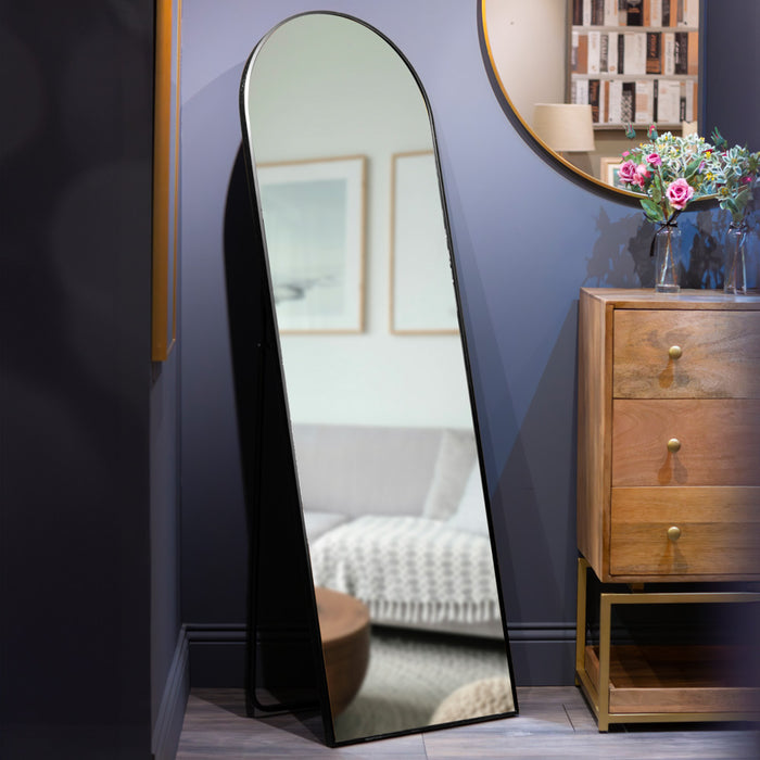 Modena Floor Standing Mirror Black 160cm