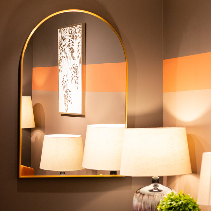 Modena Arch Wall Mirror  Gold 66x96cm