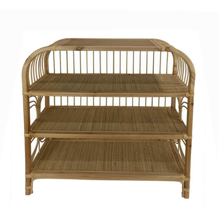 Luna Rattan 3 Shelf Wide 81cm