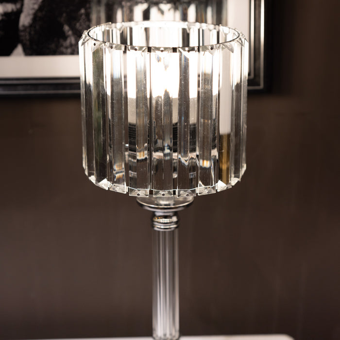 Imogen Glass Lamp Silver 40cm