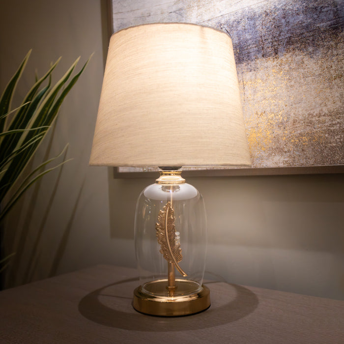 Sora Feather Bedside Lamp 33cm