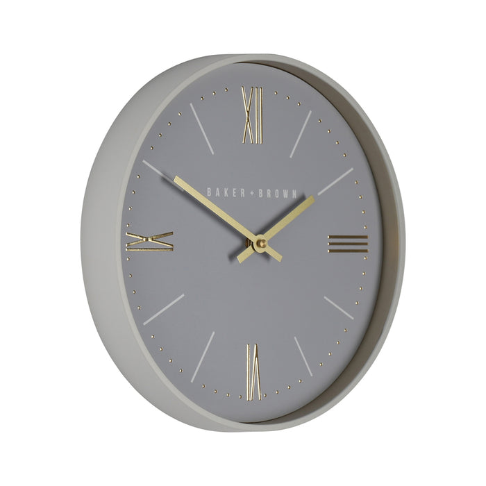 Baker And Brown Grey Clock 30cm