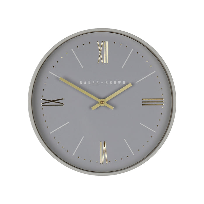 Baker And Brown Grey Clock 30cm