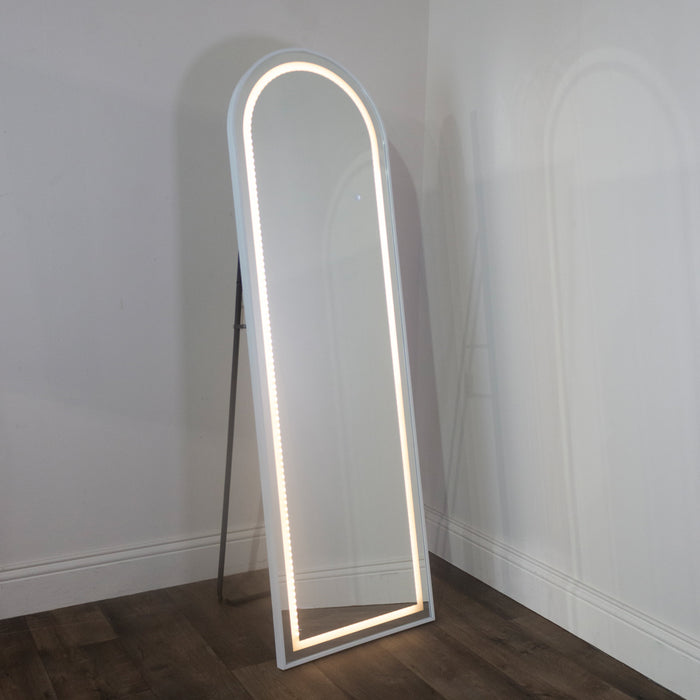 Led Modena Cheval Arch Mirror White 160x50cm