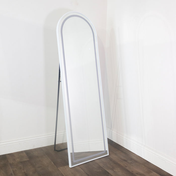 Led Modena Cheval Arch Mirror White 160x50cm