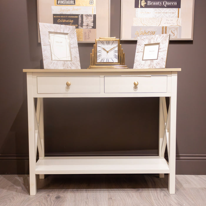 Reno Natural/white 2 Drw Console Table