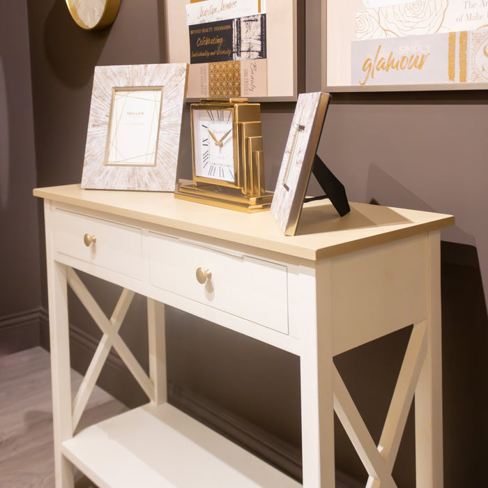 Reno Natural/white 2 Drw Console Table