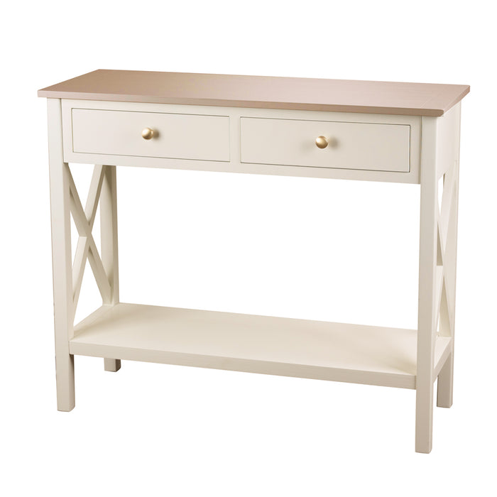 Reno Natural/white 2 Drw Console Table