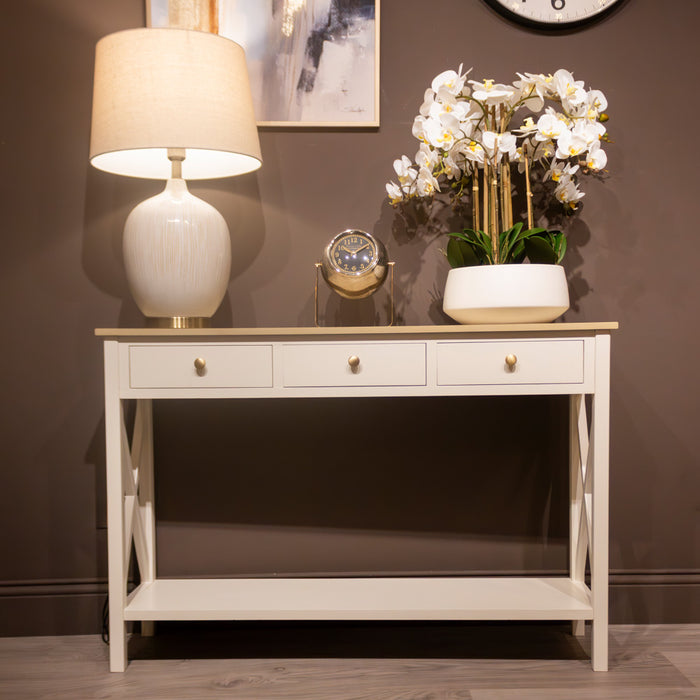 Reno Natural/white 3 Drw Console Table