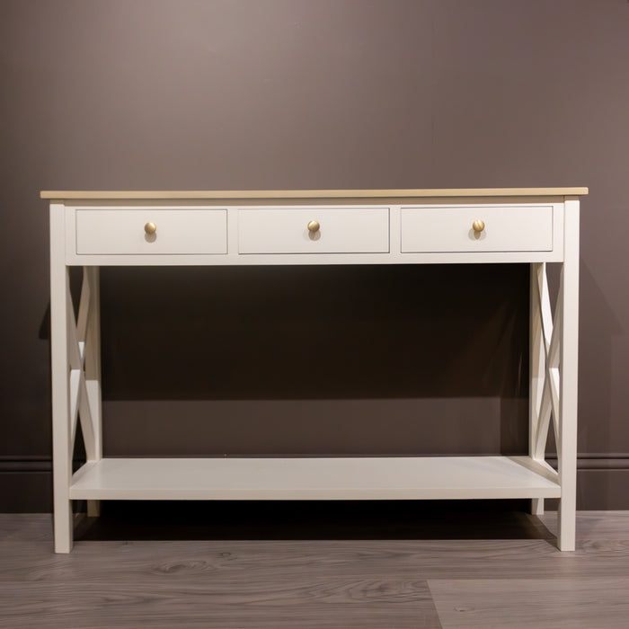 Reno Natural/white 3 Drw Console Table