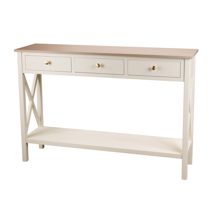 Reno Natural/white 3 Drw Console Table