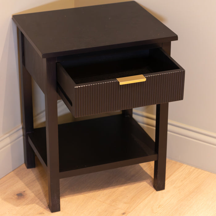 Harrison 1 Drw Accent Table Black