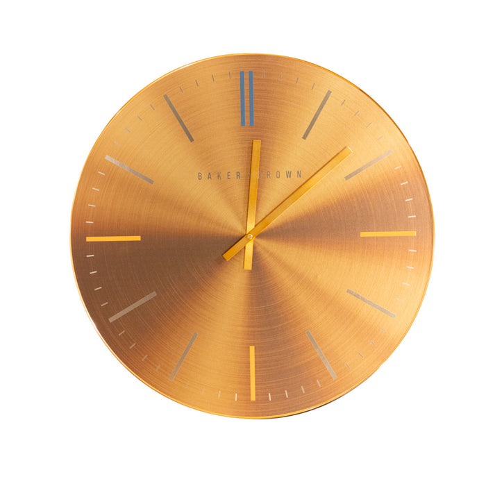 Baker And Brown Metallic Clock Gold 50cm