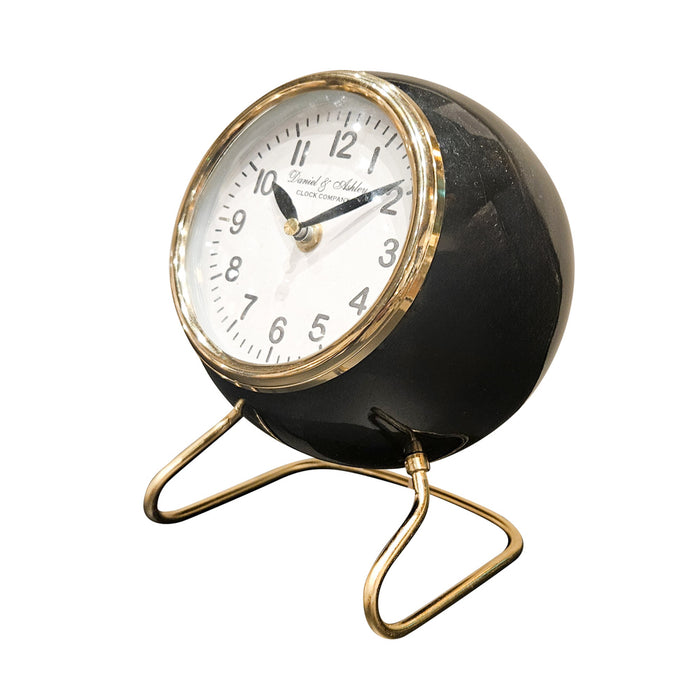 Daniel And Ashley Retro Mantel Clock Enamel Black