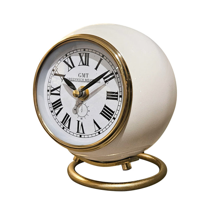 Greenwich Mantel Clock With Ring Stand Ivory