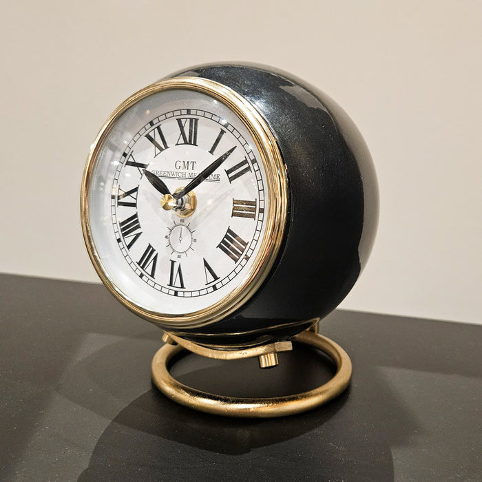 Greenwich Mantel Clock With Ring Stand Black