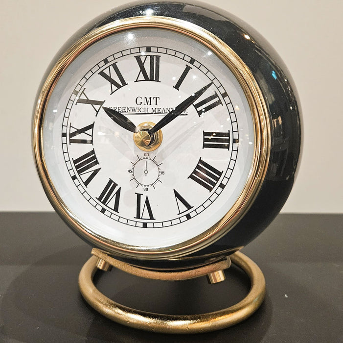 Greenwich Mantel Clock With Ring Stand Black