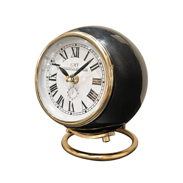 Greenwich Mantel Clock With Ring Stand Black