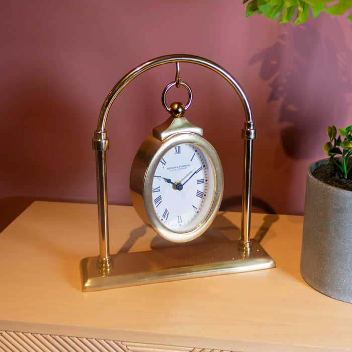 Edward And Florence Hanging Clock Gold