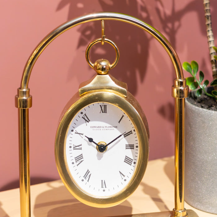 Edward And Florence Hanging Clock Gold