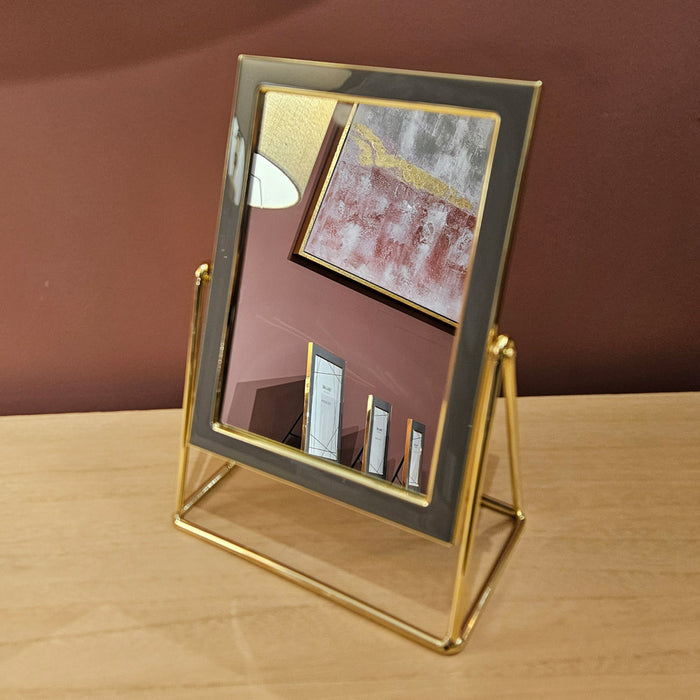 Ella Vanity Mirror Rectangle Grey/gold 5 X 7