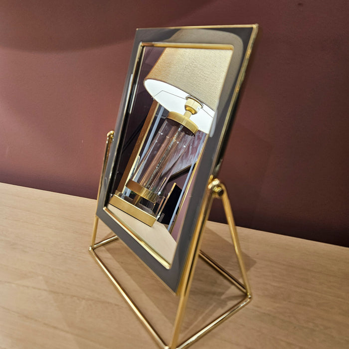 Ella Vanity Mirror Rectangle Grey/gold 5 X 7